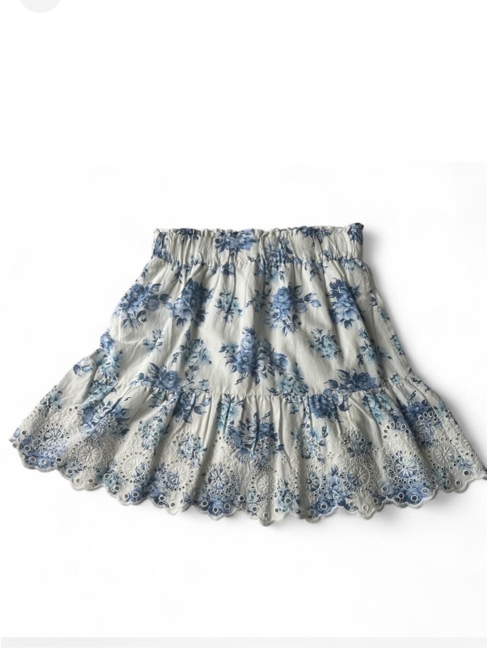 LOFT blue and white floral mini skirt